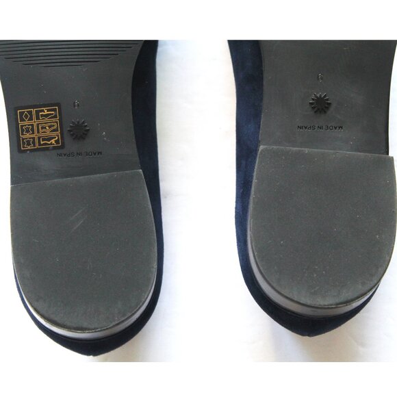 Stuart Weitzman Keegan Bow Suede Loafer / Size 9 / Navy Blue Flat - Picture 8 of 9